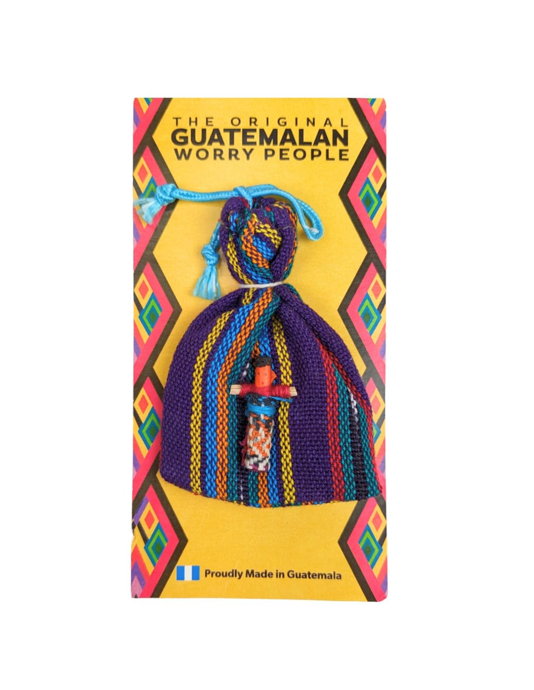 Small Guatemalan Worry People Doll & Bag Set - Assorted