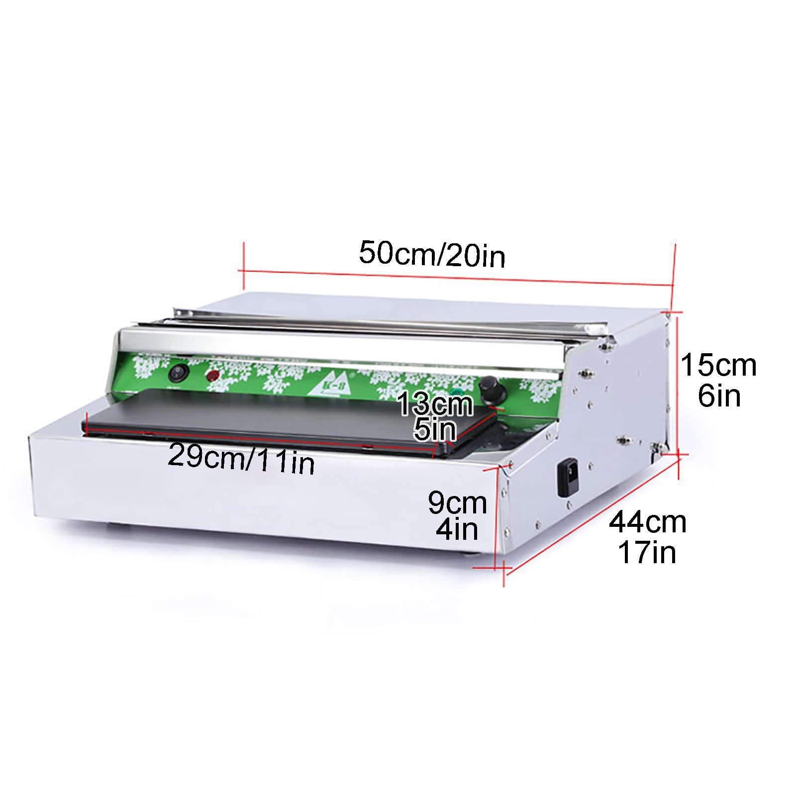 Máquina Selladora de Film Térmico, Máquina Empacadora Manual de Film Estirable con Placa Calefactora Integrada, Ideal para Envasar Frutas y Alimentos en Supermercados, Fruterías y Hoteles
