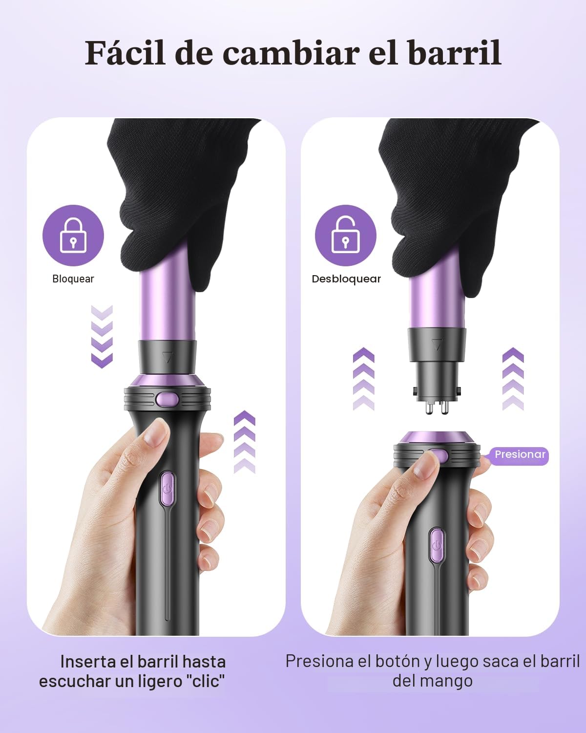 Curling Iron 5 en 1 BESTOPE PRO - Con Plancha de Pelo, Cepillo TéRmico, Rizador Pelo Ondas (9 Mm-25 Mm), Temperatura Ajustable - Para Viajes Y Regalos Hair Curler Kit