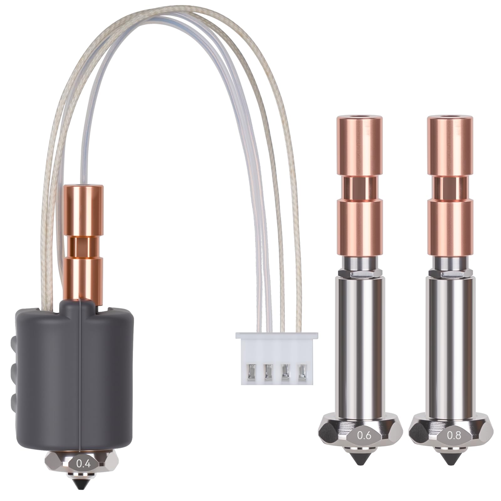 Kobra 3 Max Hotend Upgrade, All-Metal Extruder Replacement with 0.4/0.6/0.8mm Quick-Swap Hardened Steel Nozzles and Silicone Cover Compatible with Anycubic Kobra 3 Max/Combo 3D Printer-picture-23