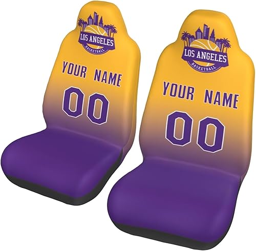 Los Angeles - Fundas personalizadas para asiento de automóvil, 1 y 2 unidades, funda de asiento de automóvil de baloncesto personalizada para añadir
