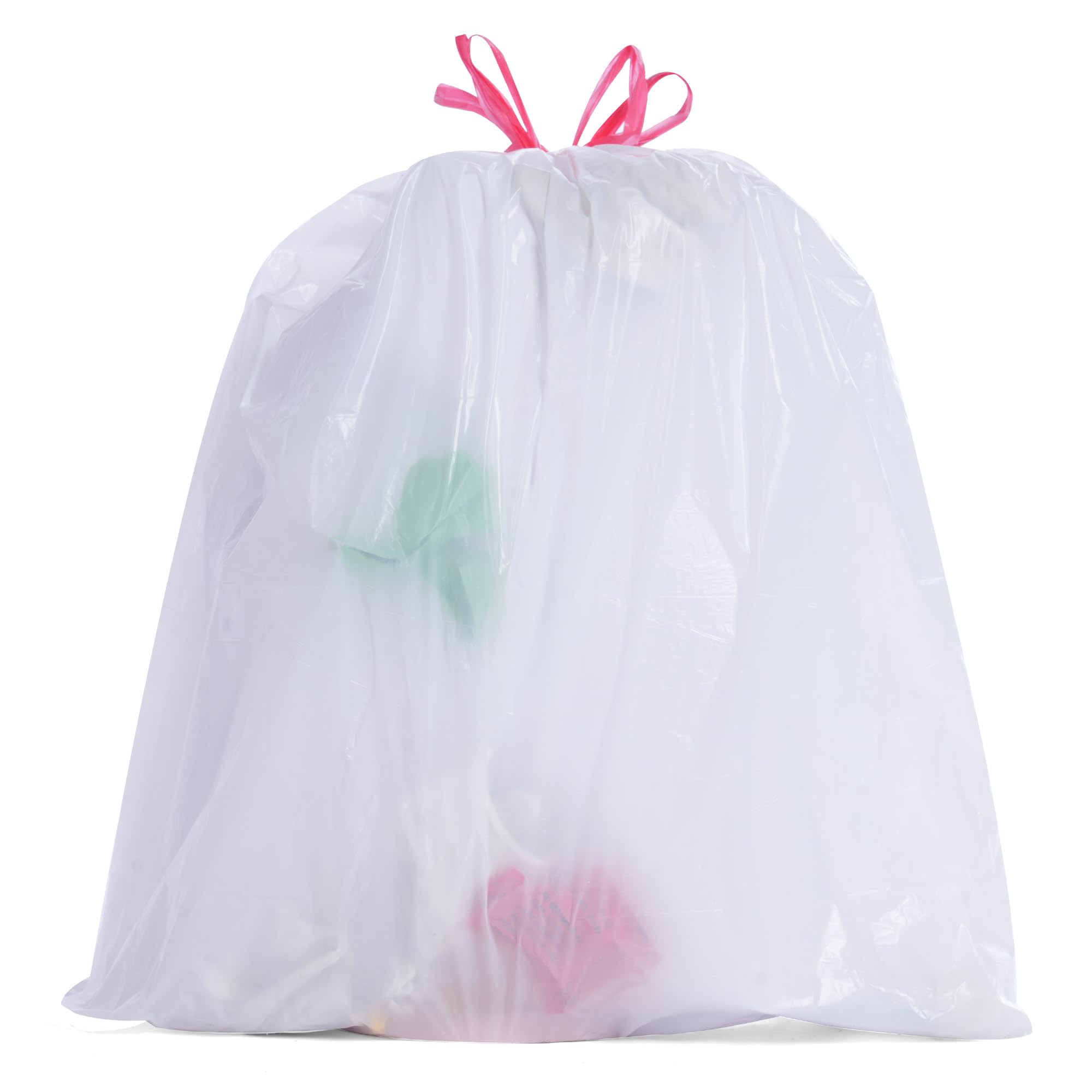 MaxWorks 51040 - Bolsa de basura de 13 galones, paquete de 80 unidades con correa, material de polietileno, grosor de 0.9 mil, tamaño 25 x 24 pulgadas, para fiestas en el hogar, reuniones, limpieza,