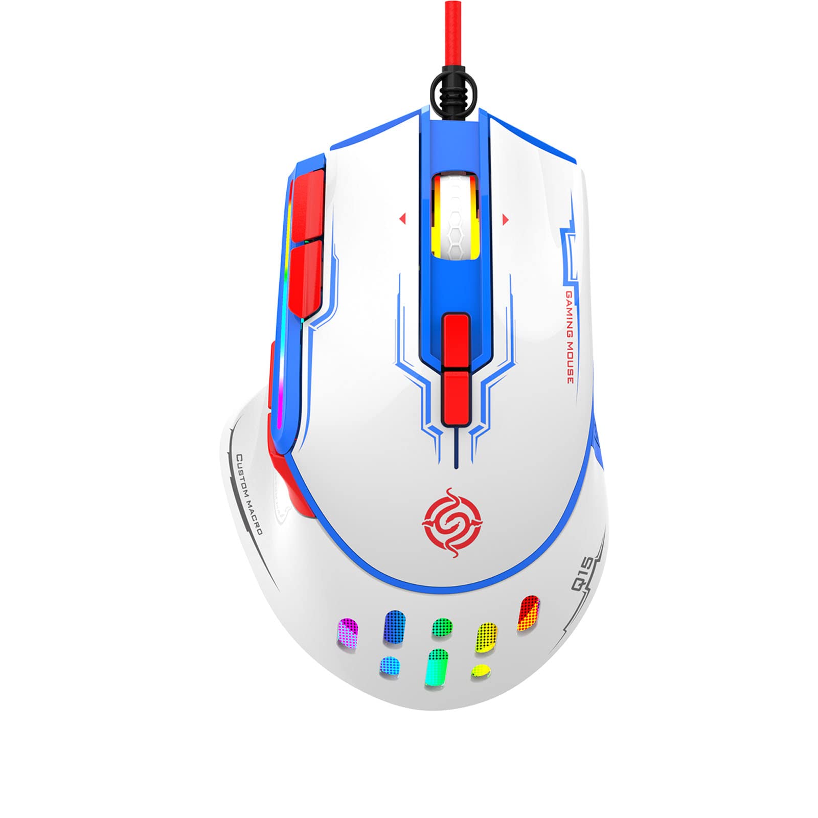 Souris de jeu RVB 6400 DPI réglable avec 9 boutons programmables - 8