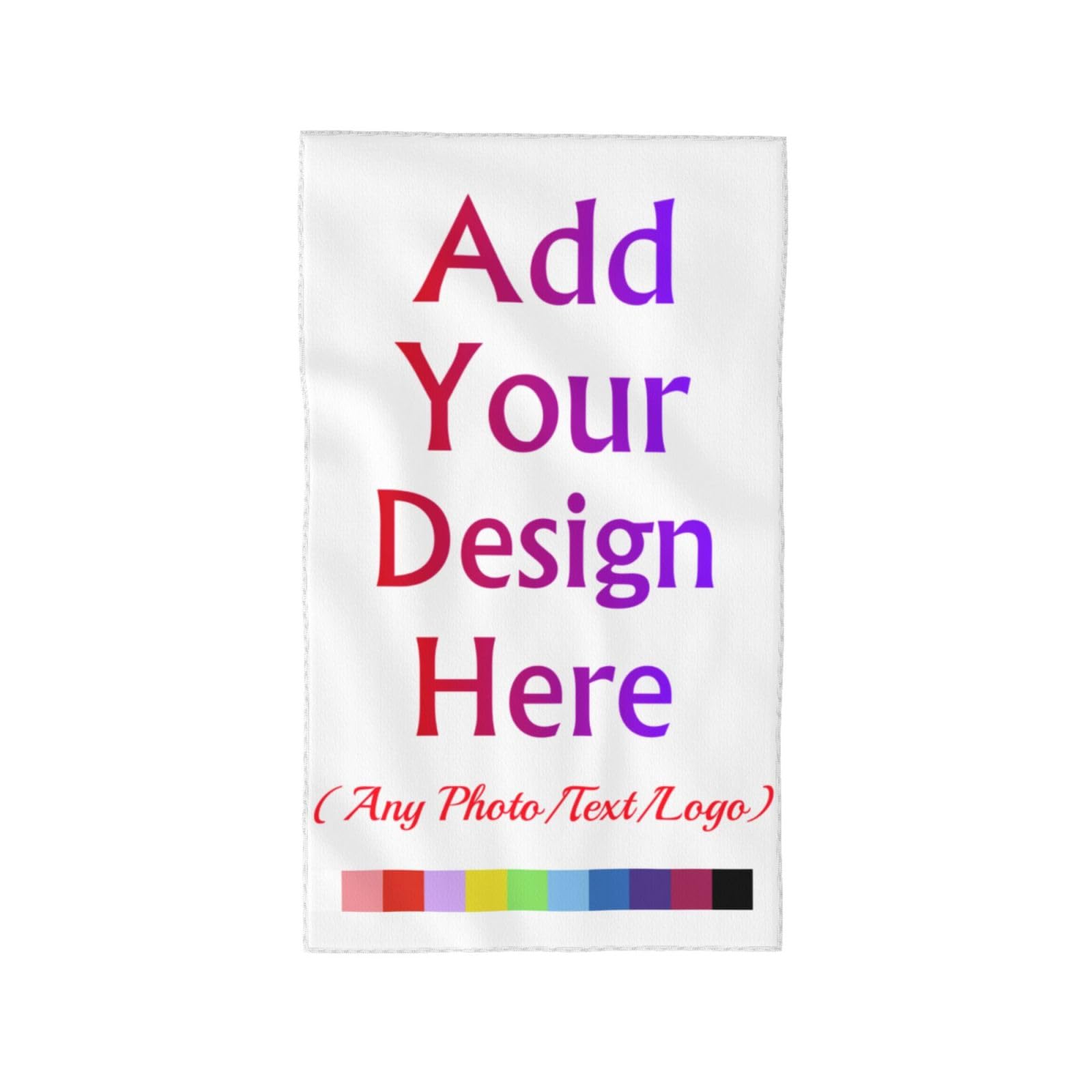 AOOEDM Custom Hand Towel Personalised Face Towel Add Your Picture Text Logo Name Soft Microfiber Washcloth for Home Bathroom Outdoor Sports Gym Yoga 16x27.5in