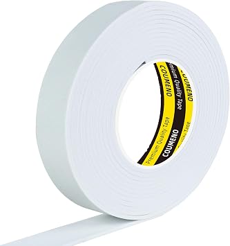 Single Sided Strong Self-Adhesive Foam Tape Strips 1inX16.4FT, White Weather Stripping for Door/Window Seal, Gap Insulation, DIY Homeowners Easy Install 0.12in Thickness