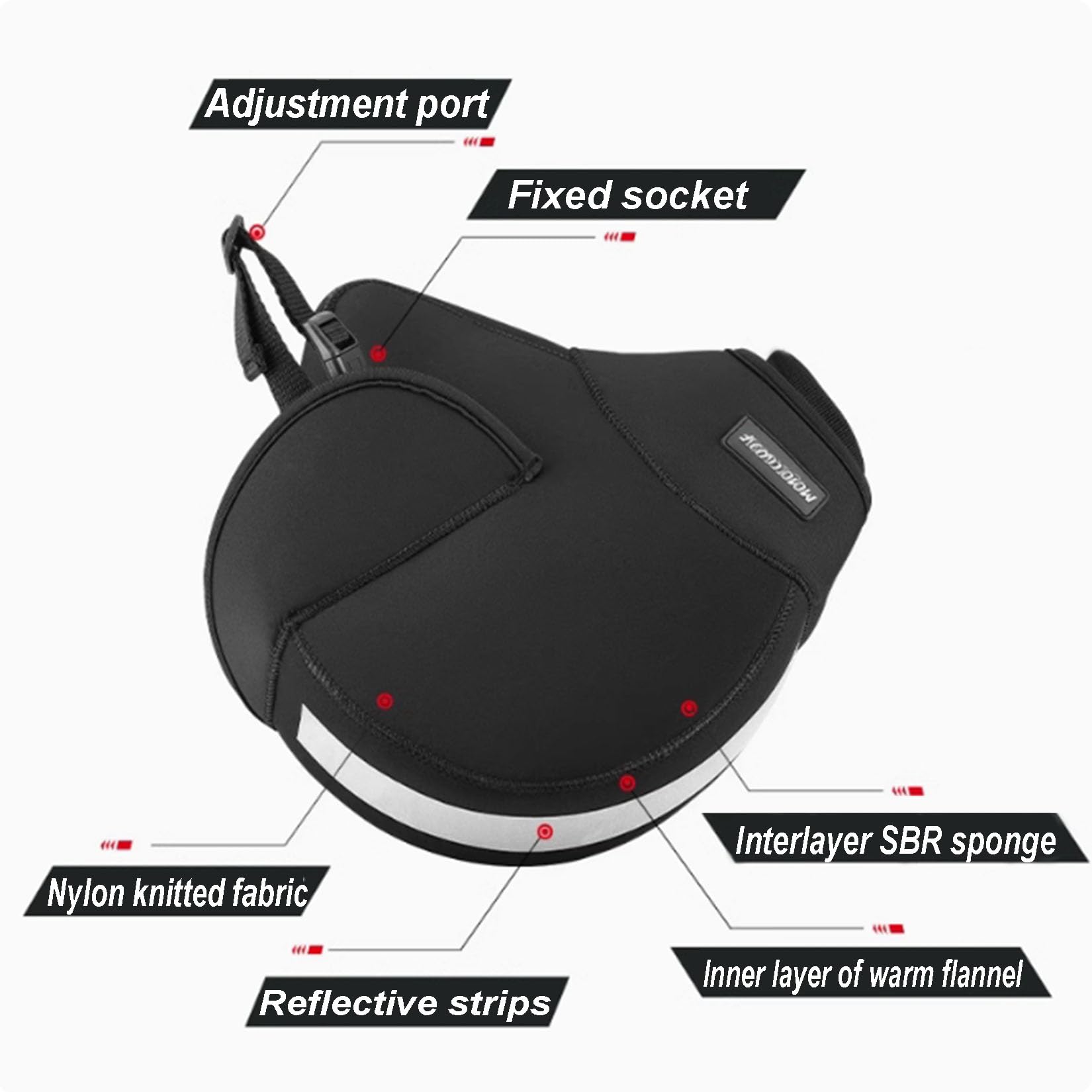 Moto Hiver Automne Mitaines de Guidon de Moto Etanche Gant Coupe-Froid Moufles de Protection Thermique Doublure Velours Chaud Epais Protège-Mains pour Scooter Moto Homme Femme