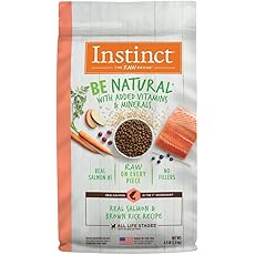 Instinct Be Natural, Natural Dry Dog Food, Raw Coated Kibble - Real Salmon & Brown Rice, 24 lb. Bag