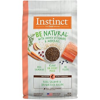 Instinct Be Natural, Natural Dry Dog Food, Raw Coated Kibble - Real Salmon & Brown Rice, 24 lb. Bag