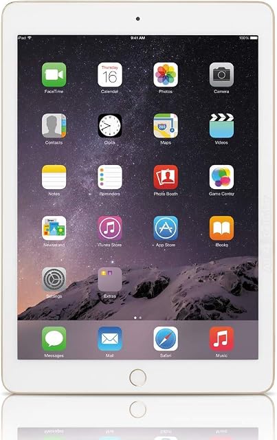 Apple iPad Air 2 MH1J2LL/A (128GB, Wi-Fi, Gold) NEWEST VERSION (Renewed)