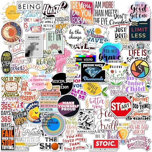 Image of WallDesign Life Inspiration Sticker Set (94 Decals) - Durable Stickers for Decorating Everyday Objects, Laptop, Notebooks, Mobile & Accessories | Ideal for Gifts and Daily Motivation-Self-Adhesive