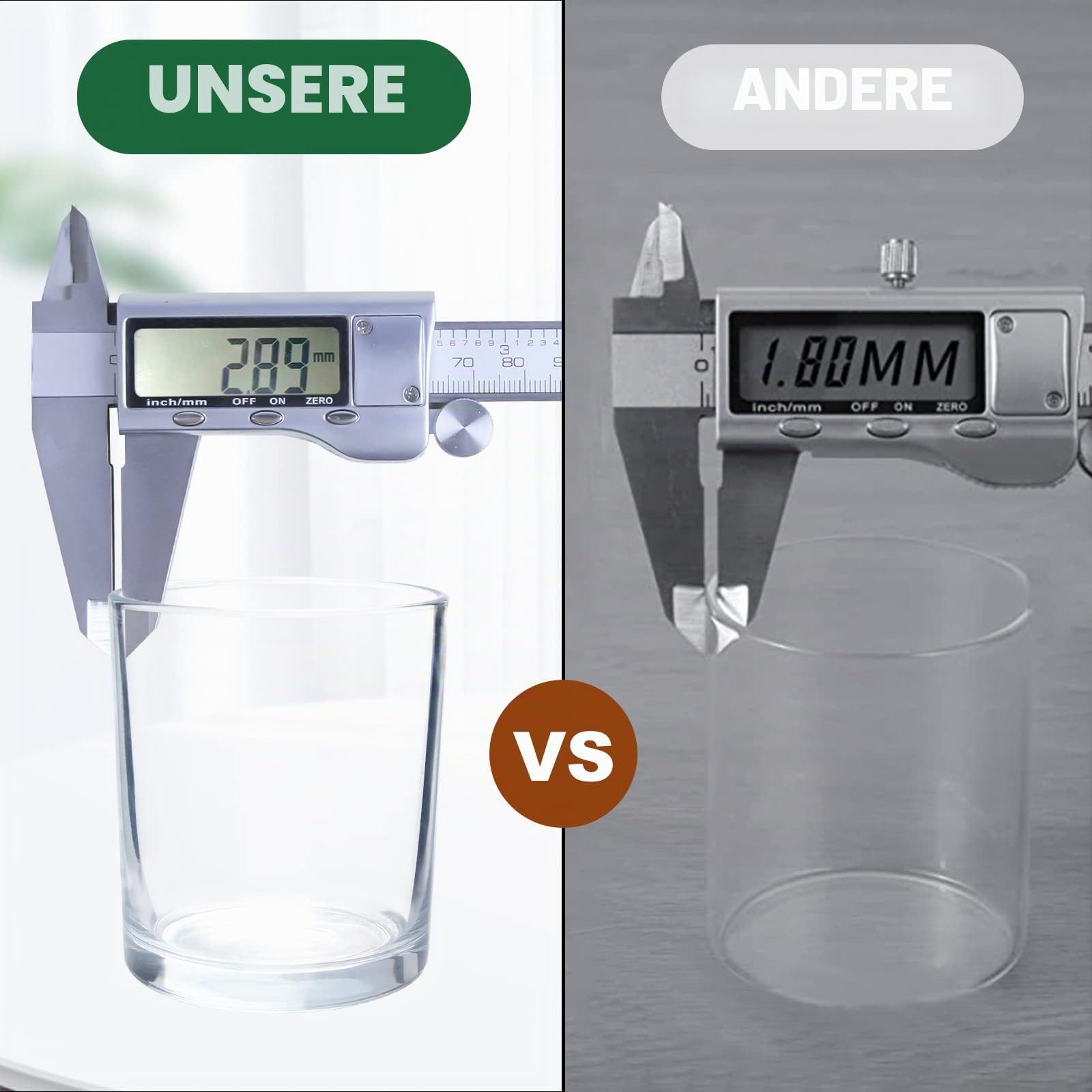 CONNOO 12 Stück 284 ml klare Glas-Kerzengläser mit Bambusdeckel, leere Kerzendosen, spülmaschinenfest