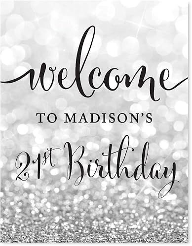 Miniatura 72 de Andaz Press Letreros de fiesta de boda, purpurina plateada brillante, 8.5 x 11 pulgadas, letrero de mesa de postre de recepción de barra de Food