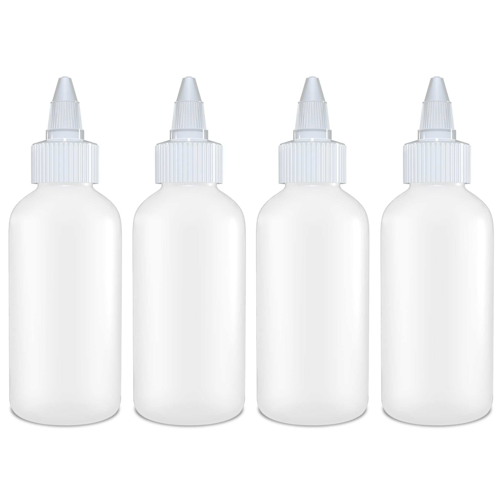 Botellas exprimibles – Recipientes de plástico vacíos de 4 onzas para aderezos, salsas y condimentos | Ketchup, mostaza, jarabe, aceite, artes y manualidades | A prueba de fugas, sin BPA,
