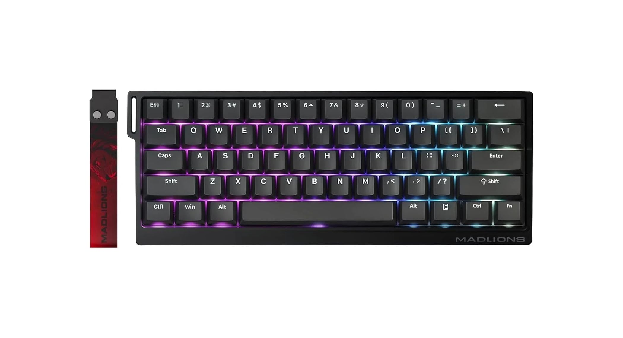 MADLIONS MAD60 HE [Edizione Esport Pro] | Tastiera Gaming Magnetica 60% | Wooting Killer | Rapid Trigger 8000Hz 0.125ms | Configurazione Web Driver | RGB Chroma | Layout US | Nero
