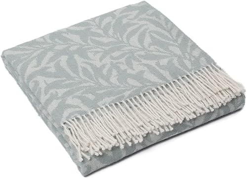 Floral Garden - Manta 100% lana de alpaca tejida a mano, suave y cálido, diseño floral de 65 x 65 pulgadas (verde salviamarfil)