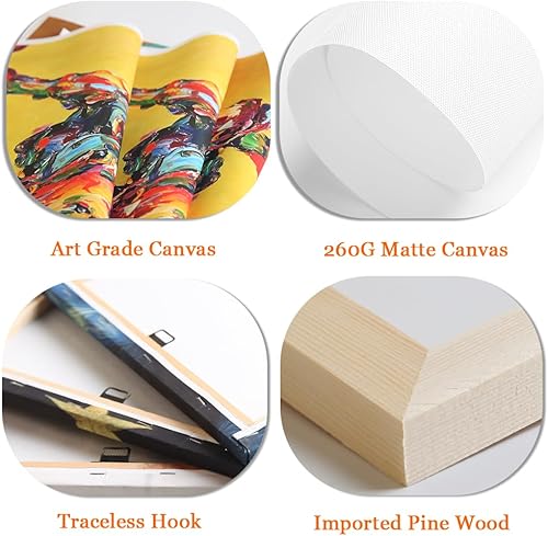 Miniatura 6 de Pacimo 3 piezas de arte en lienzo para pared, cuadros antiguos de tocadiscos, impresiones sobre lienzo, pintura de instrumentos musicales retro,