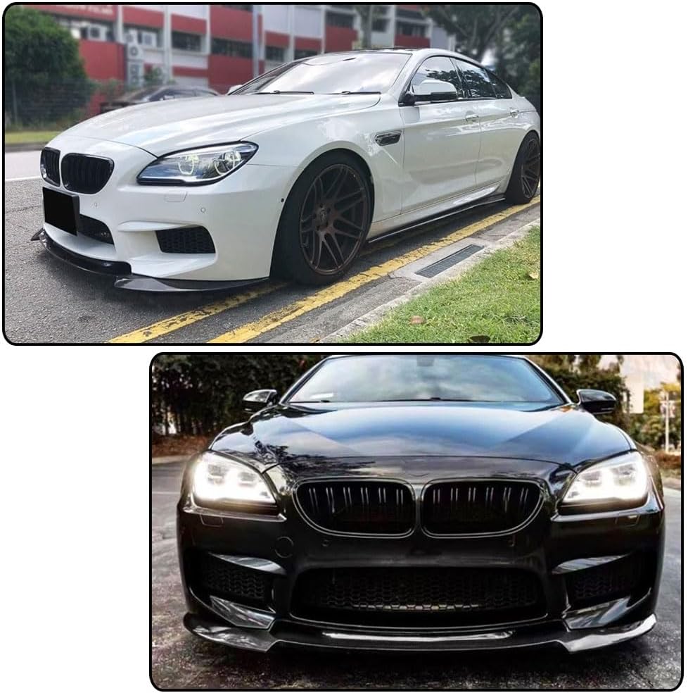 Gloss Black Front Lip for BMW 6 Series M6 2013-2018 F06 Gran Coupe F12 Convertible F13 Coupe, Fiberglass,Lightweight, Sporty Exterior Upgrade for Tuning Enthusiasts