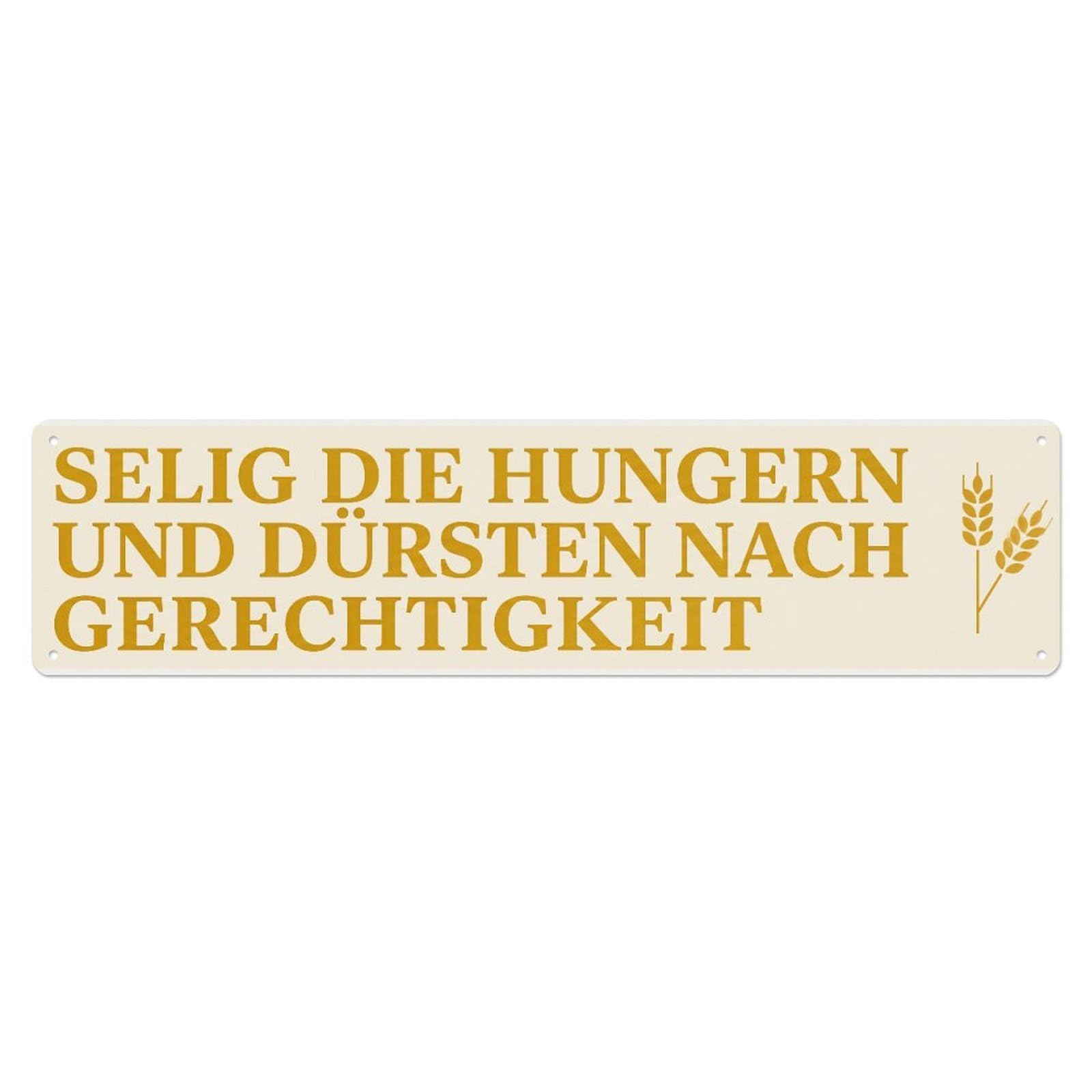 Fyrn Style Blessed Hungry Thirsty Scripture Bible Verse Positive Metal Tin Sign