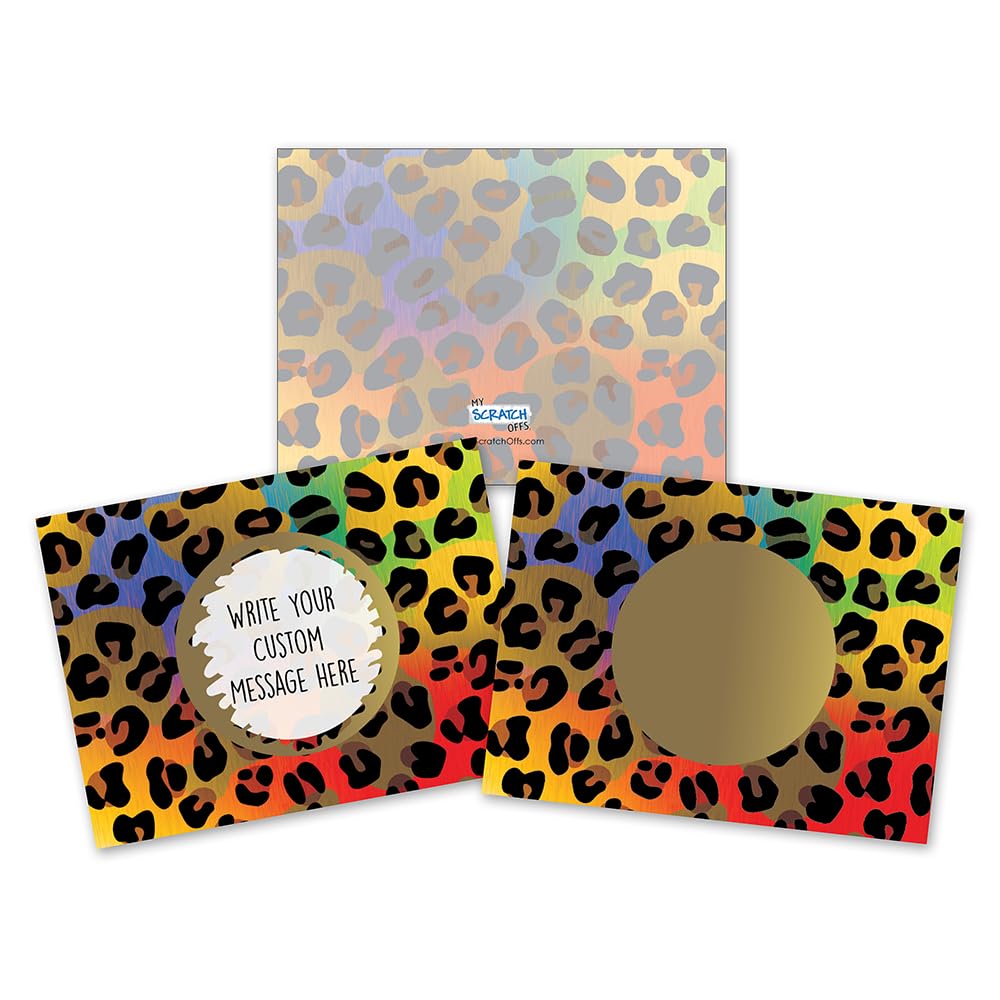 My Scratch Offs Leopard Print DIY Make Your Own Scratch Off Card Pack 20 Cards and 20 Scratch Off Stickers