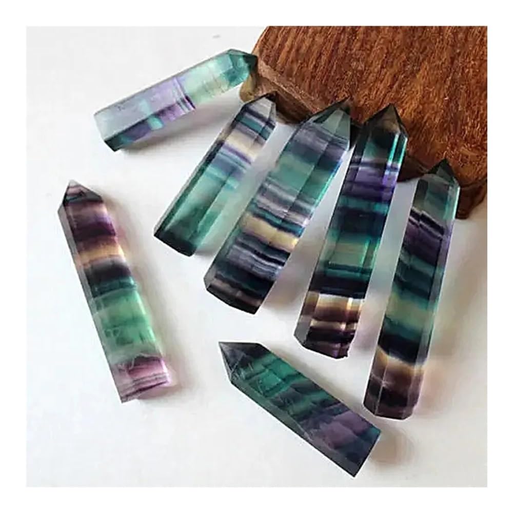 QWZTAEOZA 50-70mm Fluorite Crystal Stick Room Decoration Gift 7Pcs