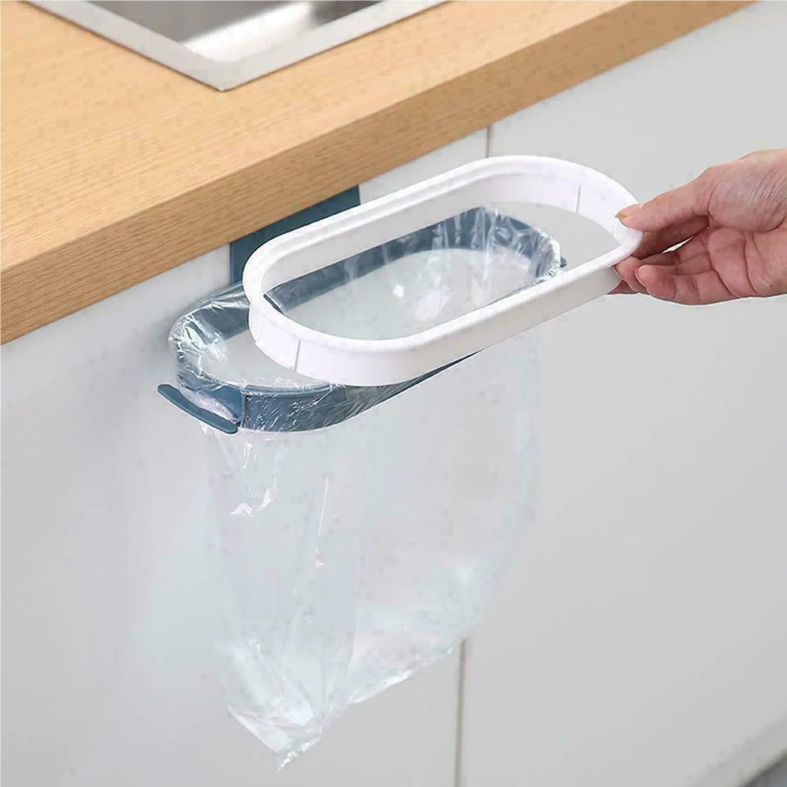 Estante for Bolsas de Basura, Bolsa Colgante portátil, Estante Almacenamiento for Cocina, Organizador, 3 uds para Bolsas(Deep Blue)