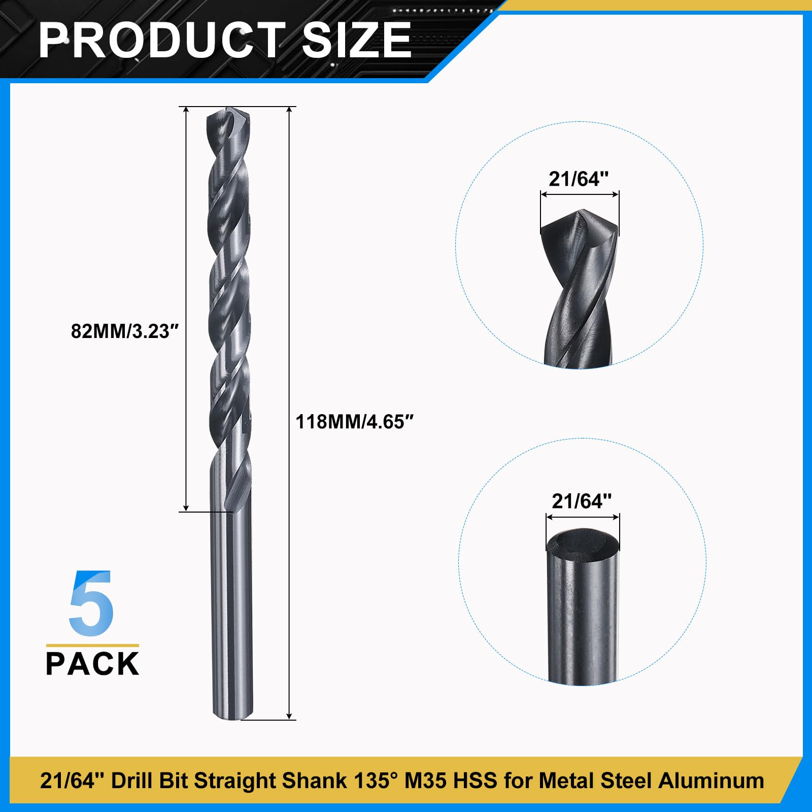 PATIKIL 8.3mm Drill Bit 21/64" - Image 2