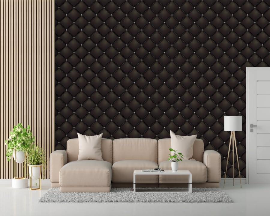 Image of Self-Adhesive 3D Decorative Abstract Wallpaper Specific Product for Bedroom, Living Room, Kids Room, Play Room, Office Wallpaper for Home Decor, Size (16x48 Inches Each Black Strip)