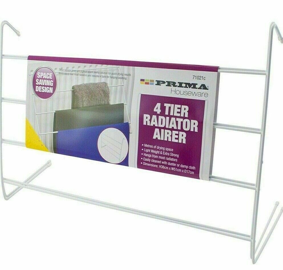 Pack of 2 4-Tier Radiator Airer - Space-Saving Drying Rack for Clothes and Towels - Quick Dry Solution for Home Steel Construction - Energy-Efficient