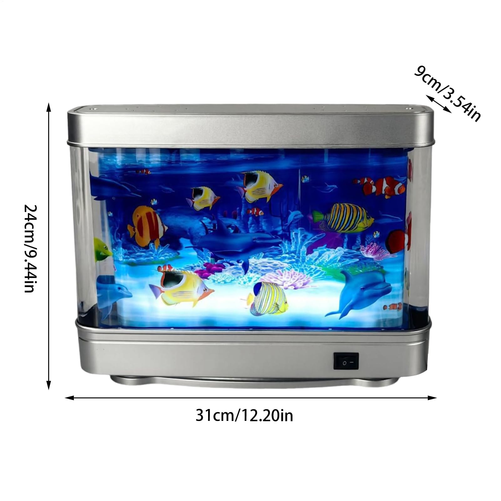 Acquario di pesci finti | Acquario artificiale con pesci in movimento, decorazione realistica, luce luminosa silenziosa per la camera dei bambini dei bambini notte compleanno