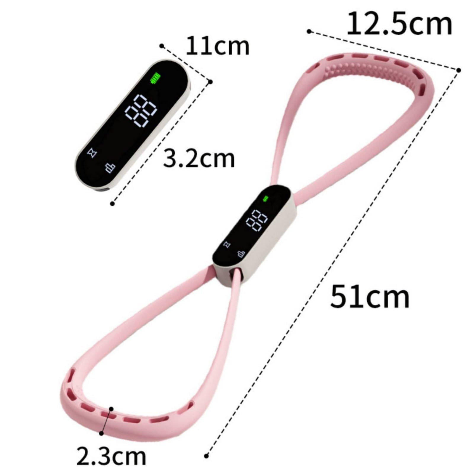 Trainingsband Widerstandsband Fitnessband Dehnband mit Doppeltem Loop Und Digitalem Zähler für Rückentraining Und Armdehnung für Frauen Anfänger Senioren Büro Reise Zuhause