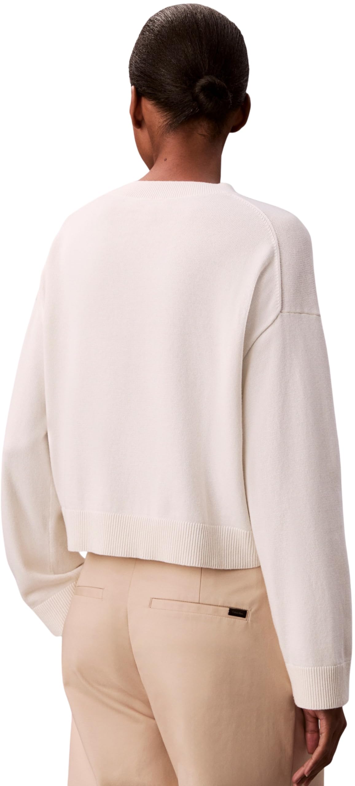 Calvin Klein Damen Long Sleeve Smooth Cotton Ck Jac Lv047e304g Pullover (1er Pack)