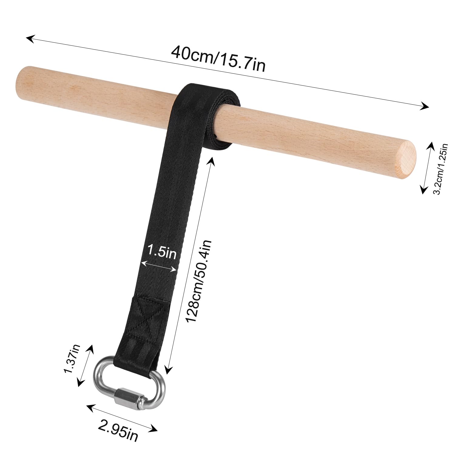 Rouleau D'avant-bras En Bois De Hêtre – Sangle Nylon + Chaîne Inox 304 – Renforcement Poignet – Pour Charge Variable