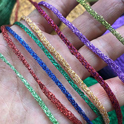 Clisil 100Gram Diy Gold Yellow Lurex Thread Shining Yarn Glitter Sparkle Yarn Metal Yarn Diy Fancy Sparkle Yarn Crochet Knitting Sweater Scarf Bag Yarn Accessory Yarn #TOP4