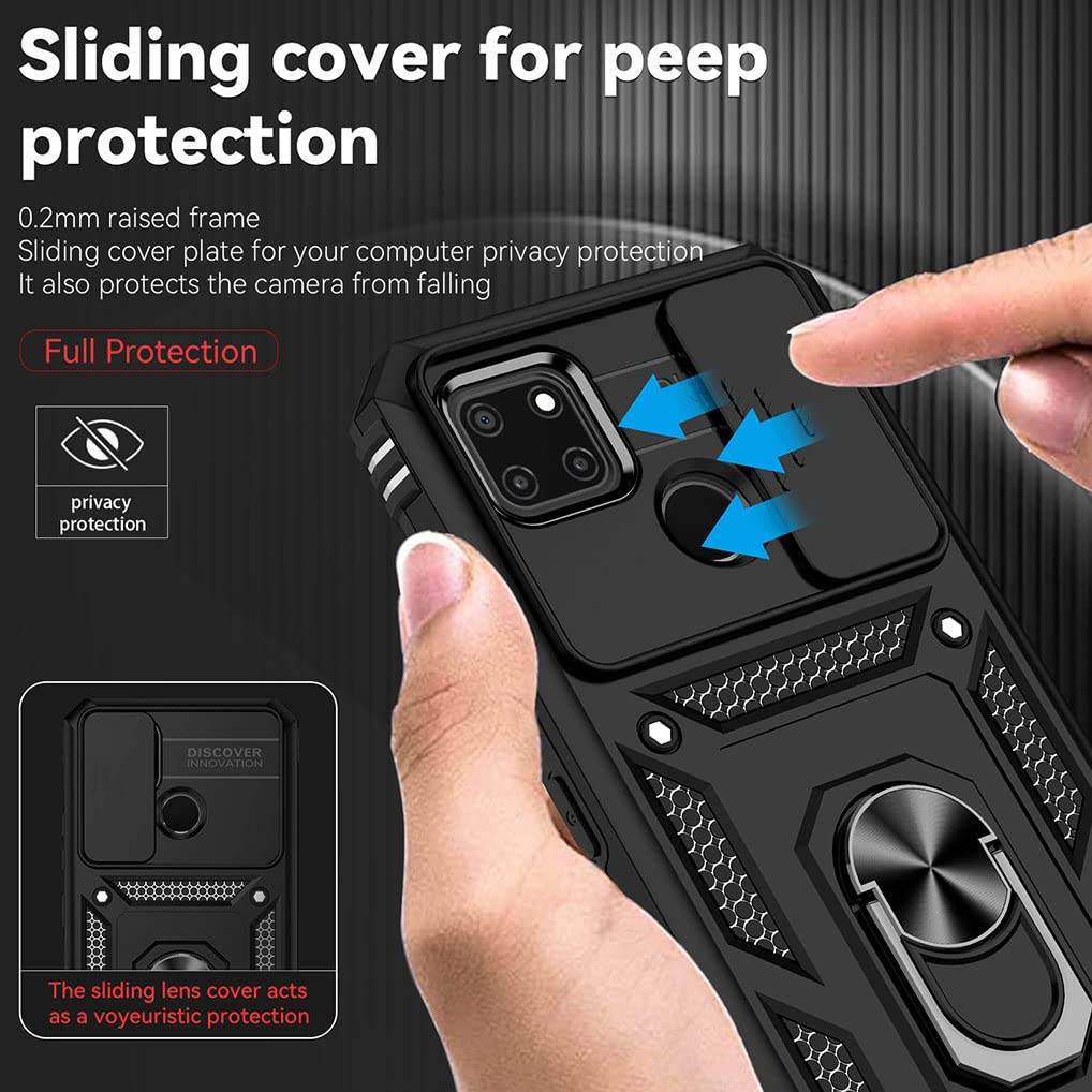 Custodia Per Realme C11 (2021) Con Anello 360° E Supporto - Blu Antishock