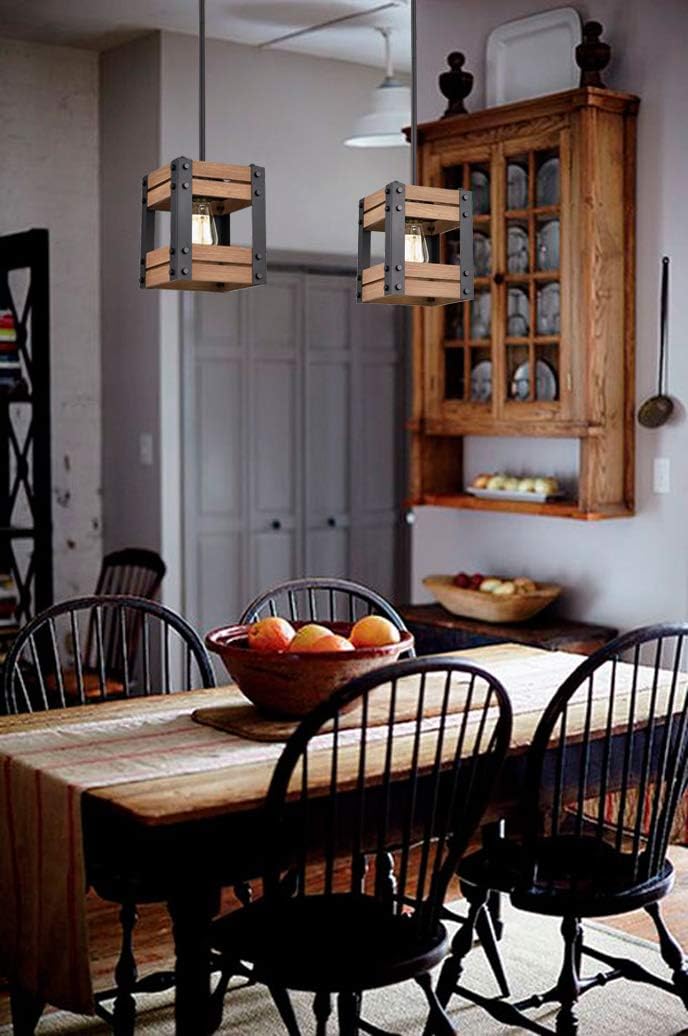 🔥 Rustic Wood Pendant Light Farmhouse Rod-Hung Kitchen Pendant Lighting Onе-Dау Sаlе: Uр tо 50% оƒƒ Rustic Wood Pendant Light Farmhouse Rod-Hung Kitchen Pendant Lighting