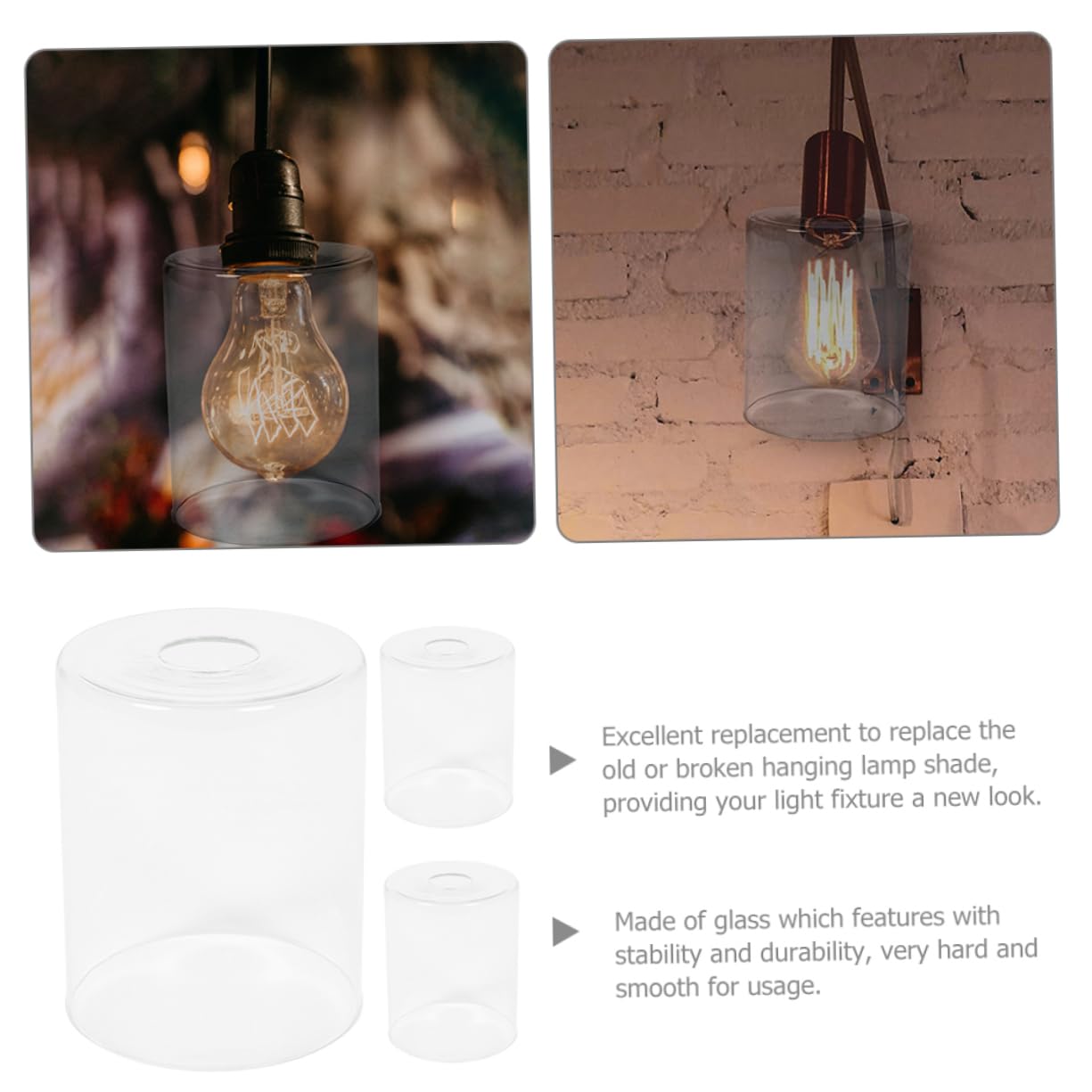 Transparente Glaslampenschirme für Pendelleuchten 3 Stück Modern