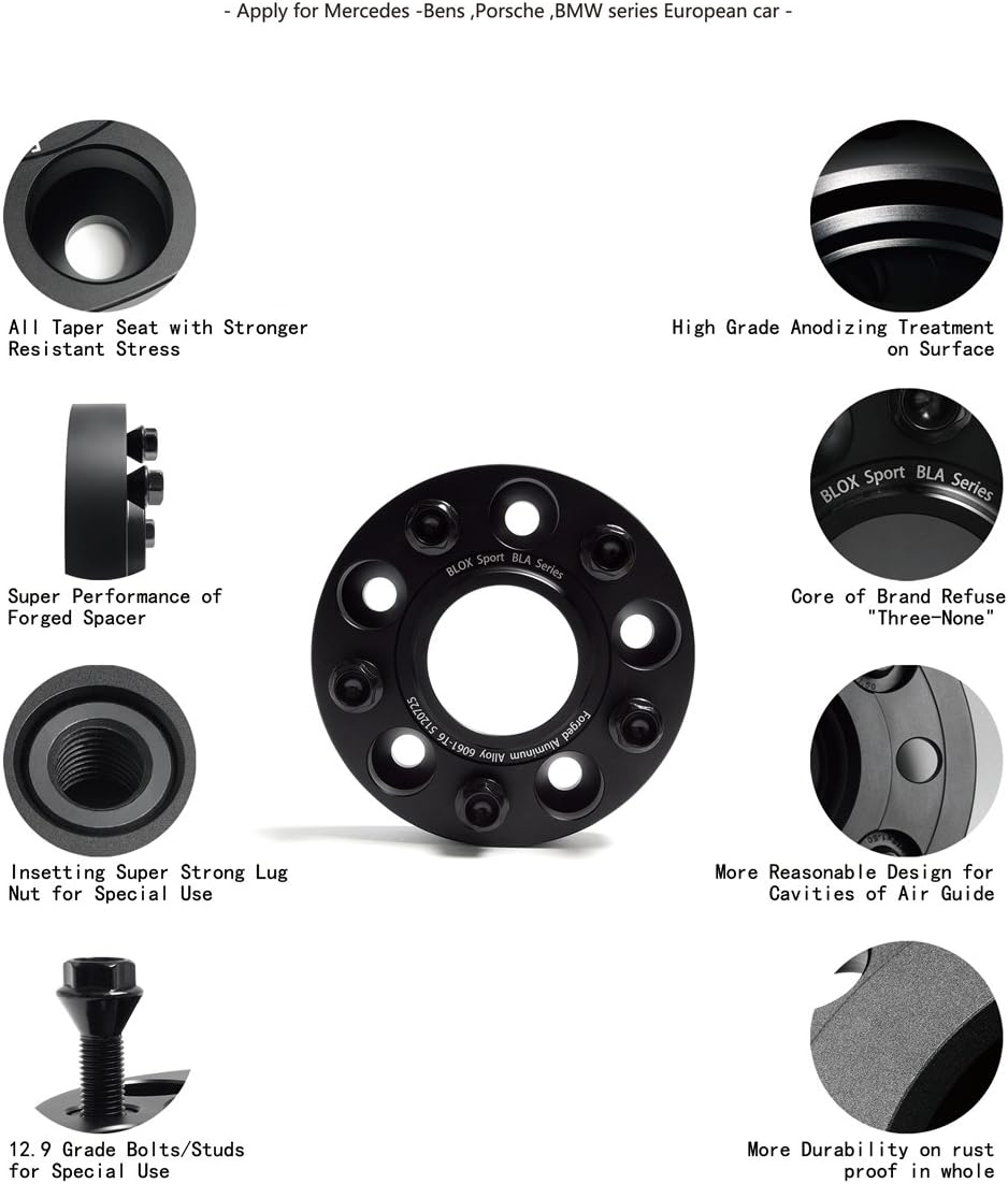 2 Pc 1" 25mm Wheel Hub Spacers 5x112 66.5 for Audi A4 S4 RS4 A5 S5 RS5 A6 S6 A7 S7 A8 S8 Q5