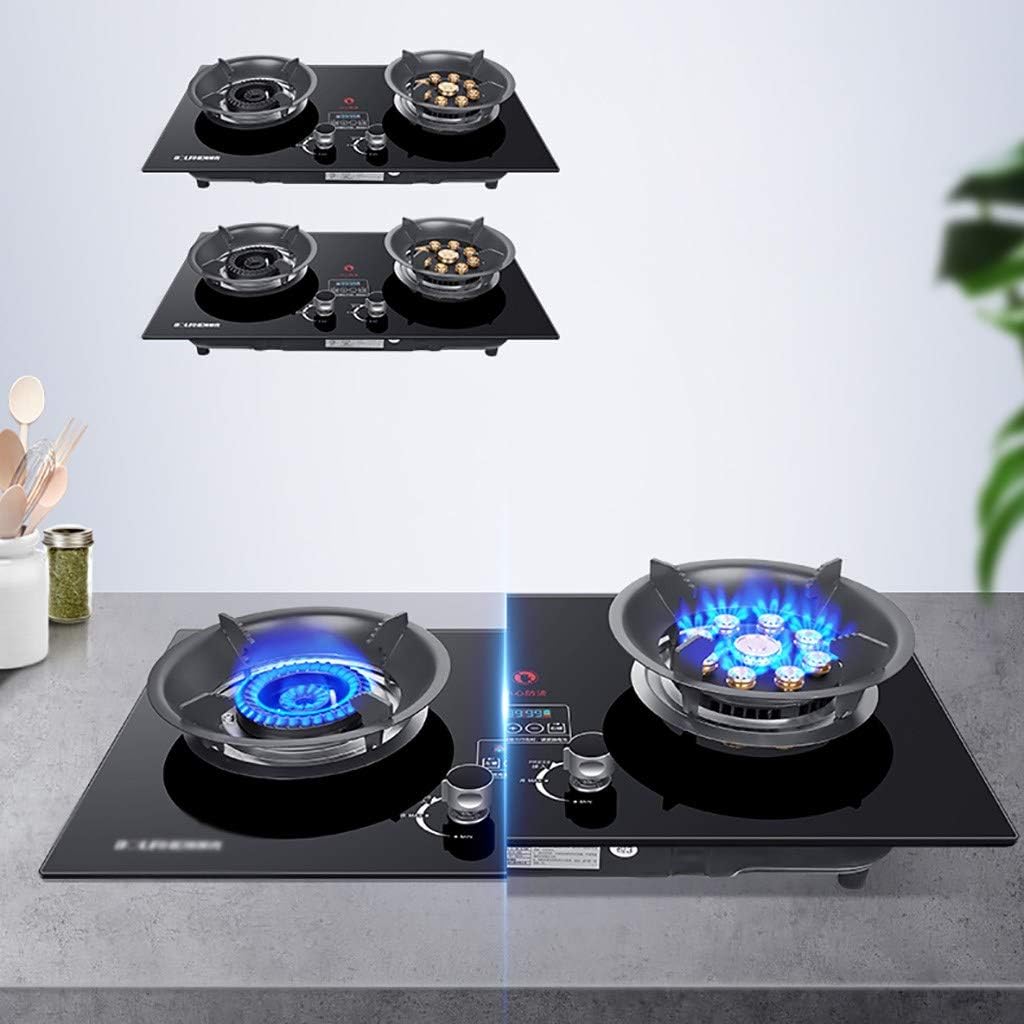 Gas Stove Gas hob 2 Burners (4.2KW Internal Rotation Flame +5.2KW Nine-cavity Direct Injection Turbine Flame) KnobsGas hob Built-InGas hob Pulsed Electronic Ignition And Touch Timing [Energy Clas