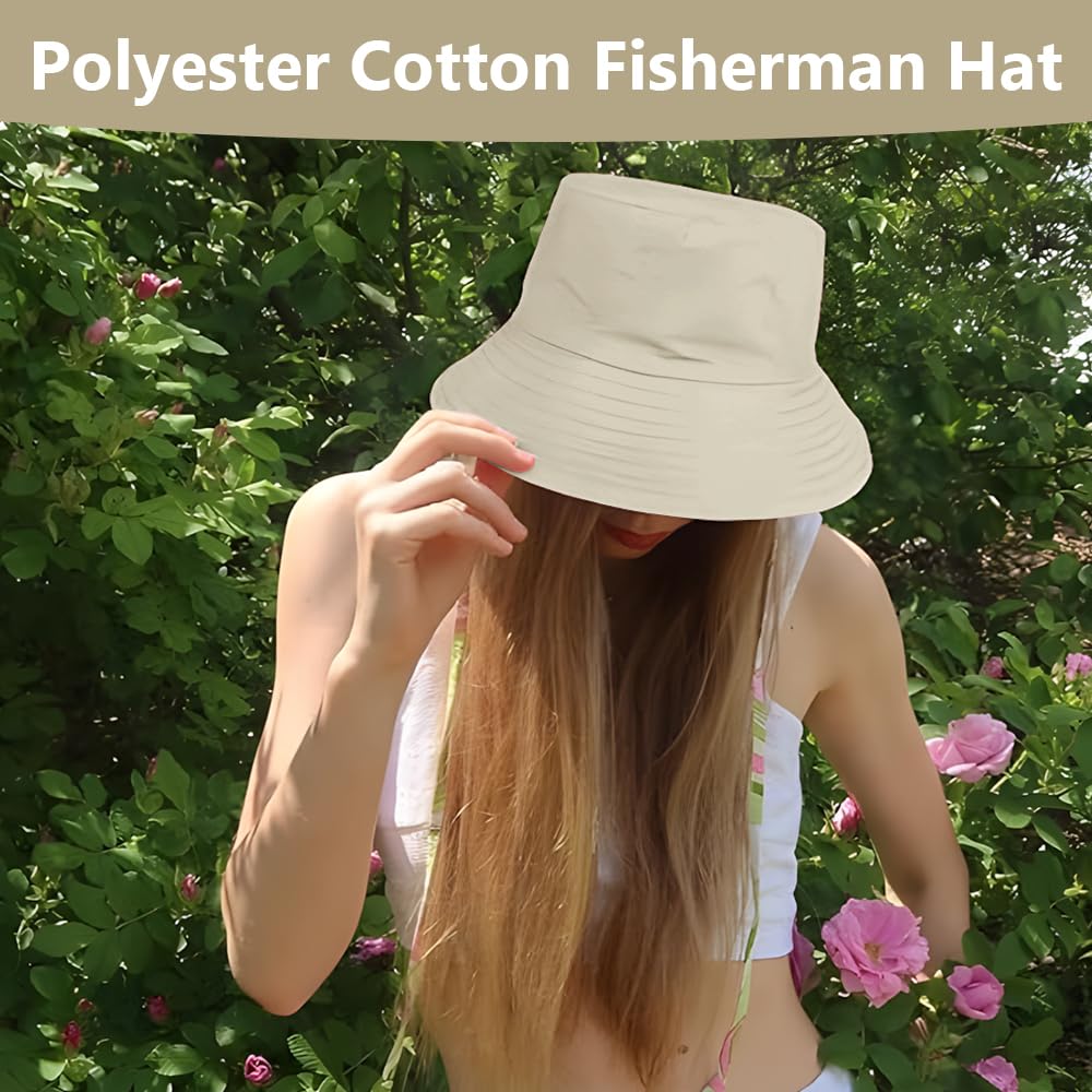 Lotvic Lot de 8 chapeaux bob unisexes pliables pour l'été, protection UV, chapeau de pêcheur de plage, chapeaux de soleil respirants pour homme et femme, chapeau cloche réversible pour voyage, pêche