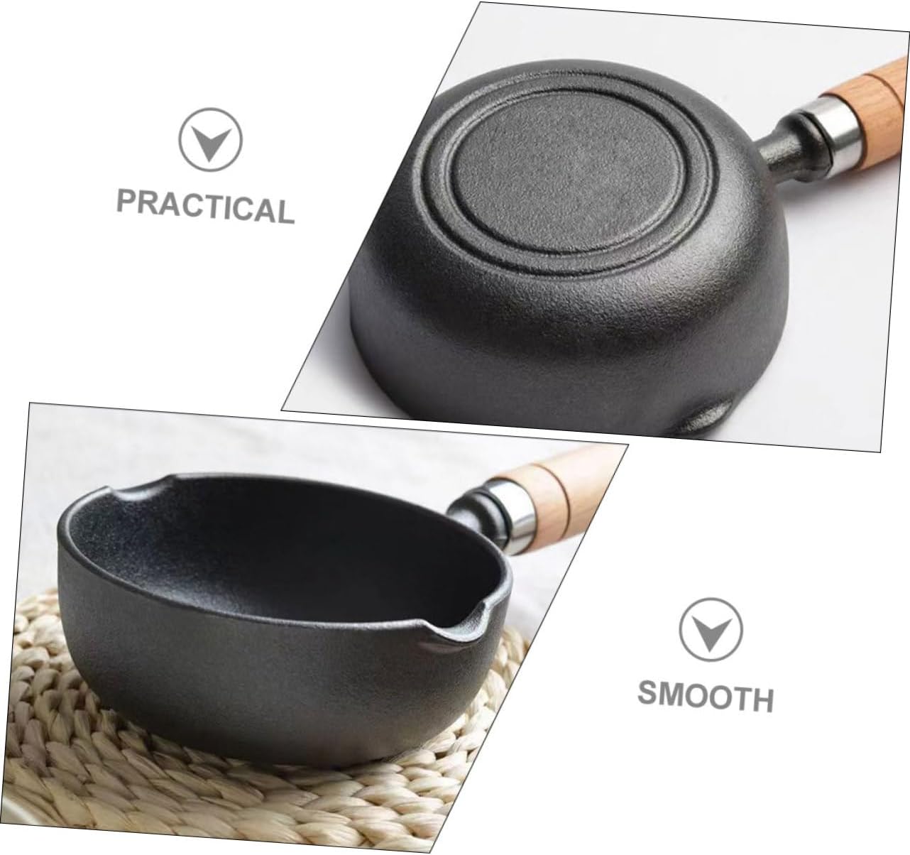 Mini Omelette Pan Butter Warmer Pot Enamel Oil Pot Multifunctional Kitchen Tool for Frying