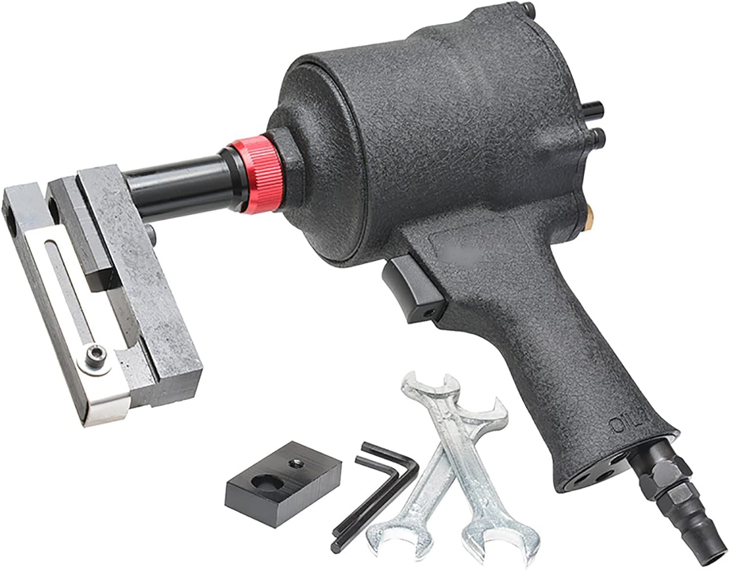 Pneumatyczny pistolet pneumatyczny – regulowany dziurkacz pneumatyczny 3,2-8 mm z głowicą zaciskową 360° i metalową płytką do wydajnego pchania w różnych zastosowaniach