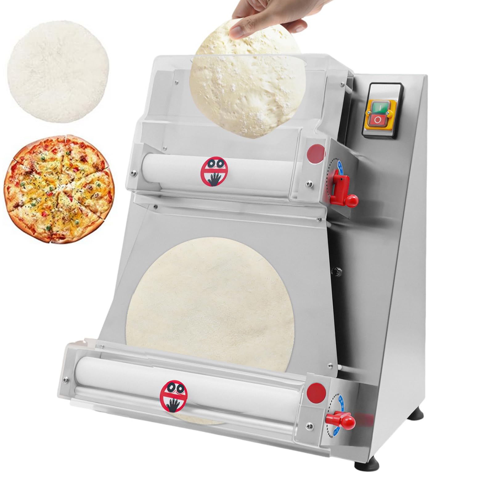 370W Electric Dough Sheeter Adjustable Size 3 to 15 Inch Pizza Dough Roller Commercial Automatic Dough Roller Machine Dough Sheeter Machine For Home