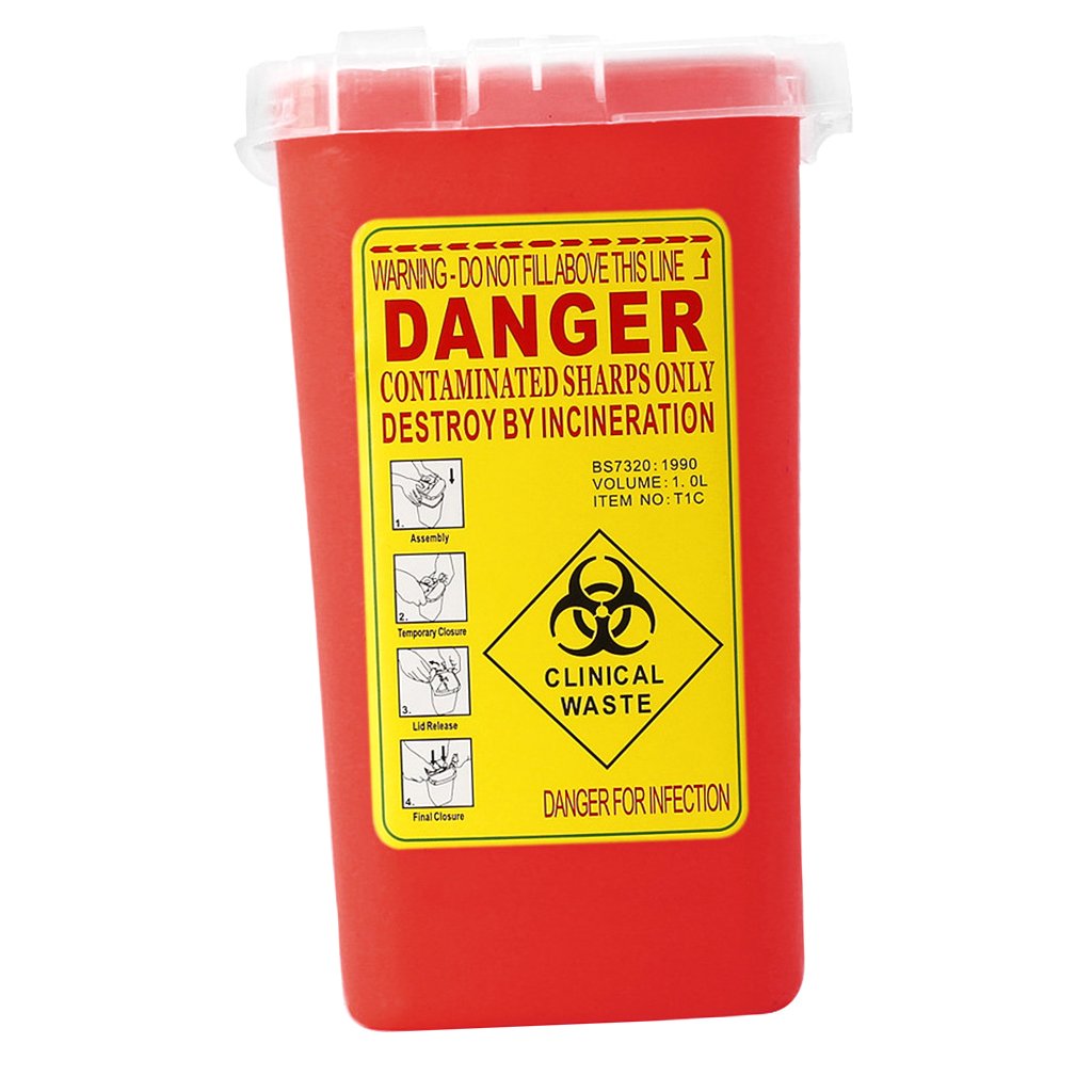 Buy Sharps Disposal Container 1Litre Biohazard Needle Disposal Containe
