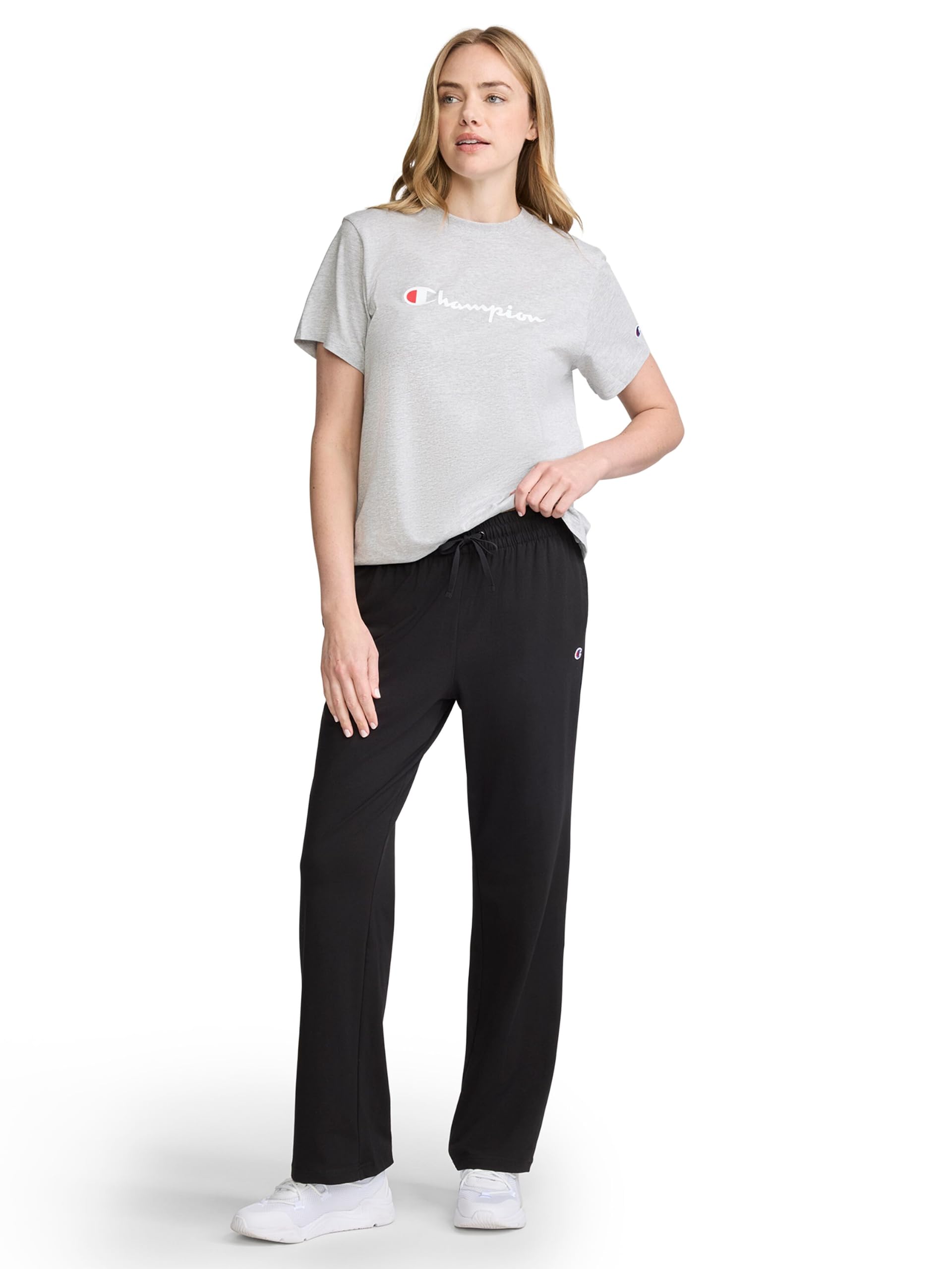 Champion Damen Lounge-Hose, Standard-Passform, leicht, erhältlich in Regular und Plus Hose, Leichte Lounge, Bequeme Jersey-Hose für Damen, 80 cm (Übergröße Erhältlich)