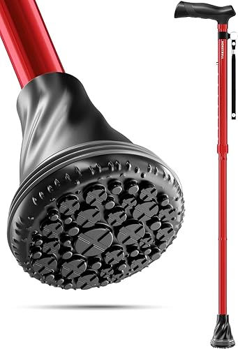 HONEYBULL Walking Cane for Men & Women  Foldable, Adjustable, Lightweight Cane with Air Cushion Tip for Stability & Ergonomic Grip, Heavy Duty