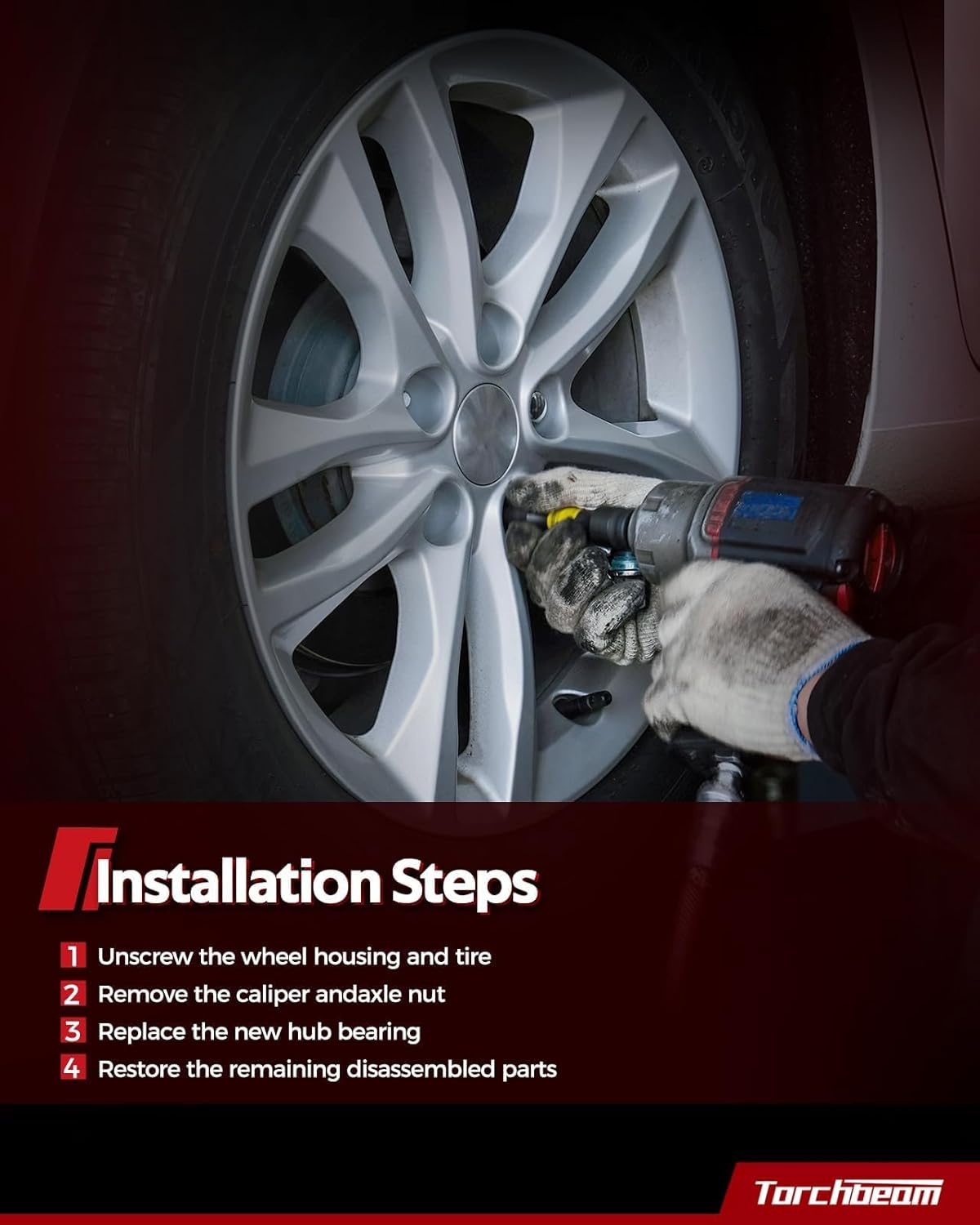 Torchbeam Pair 513277 Wheel Hub Bearing Assembly for 2009-2017 Chevrolet Traverse, 2007-2016 GMC Acadia, 2008-2017 Buick Enclave, Saturn Outlook, GMC Acadia Limited Wheel Bearing 6 Lugs W/ABS