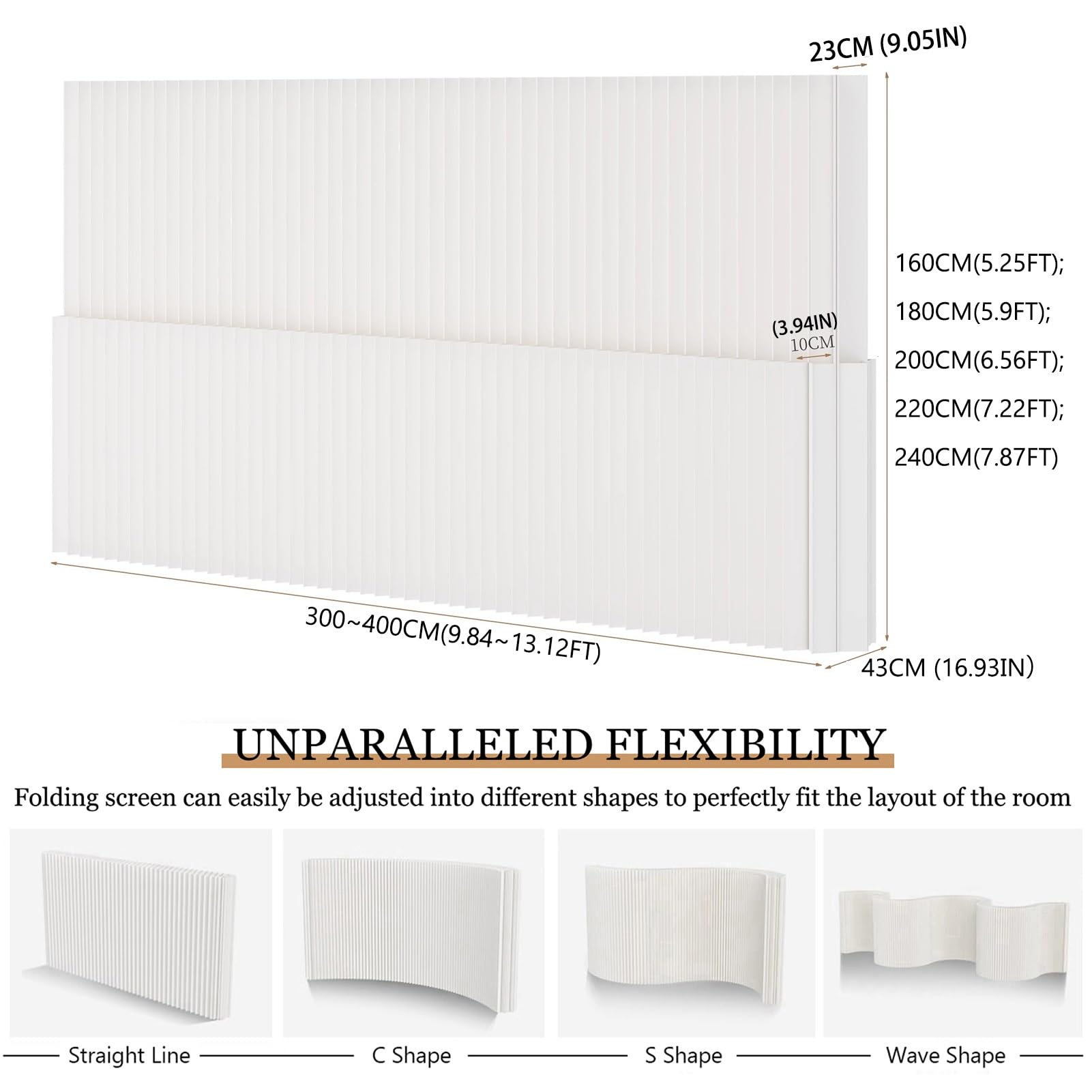 Biombo Separador Divisor De Pared De Papel Para Oficina En Casa, Divisores De Habitación Retráctiles Y Pantallas De Privacidad Plegables, Pantalla Divisoria De Habitación Independiente(4x2.2 m/13.12x7