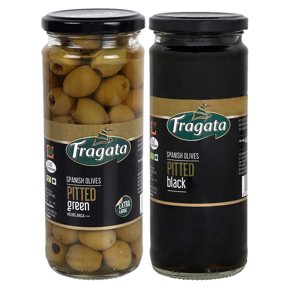 Fragata Combo of Pitted Black Olives 440g & Olives Pitted Green 440g