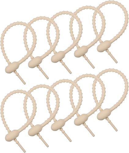 MECCANIXITY Paquete de 15 bridas de silicona reutilizables de 8.5 pulgadas para el hogar, oficina, cocina, organizador de bolsas de alimentos,