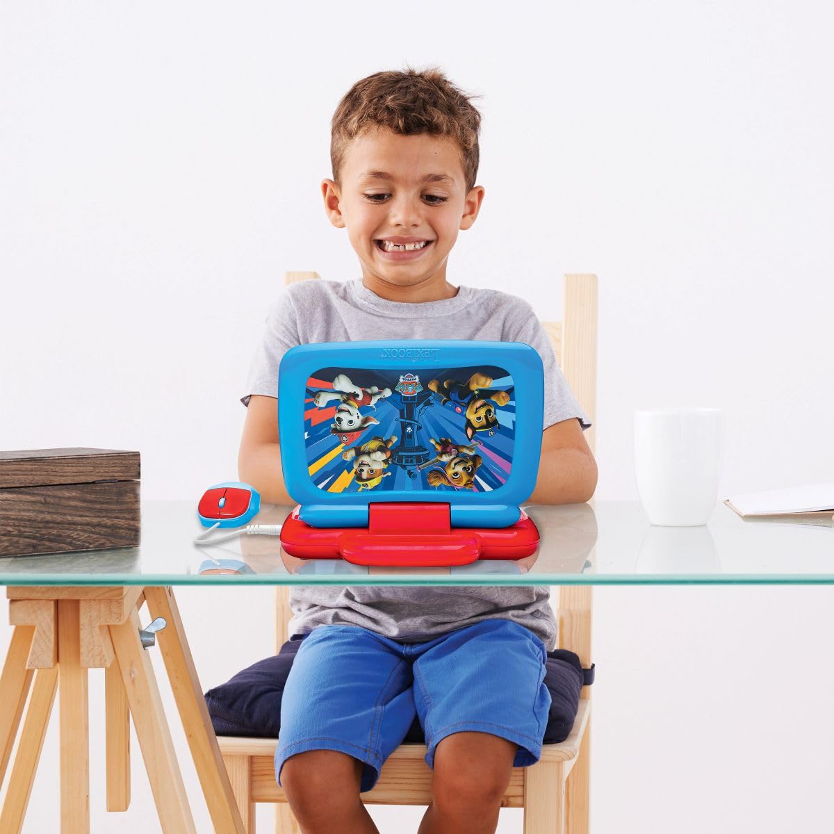 Lexibook, Laptop Educativo bilingüe parlante Paw Patrol, 40 Actividades, 6 categorías de Aprendizaje, Historias animadas, inglés e Italiano, Azul/Rojo, JC398PAi5LXB